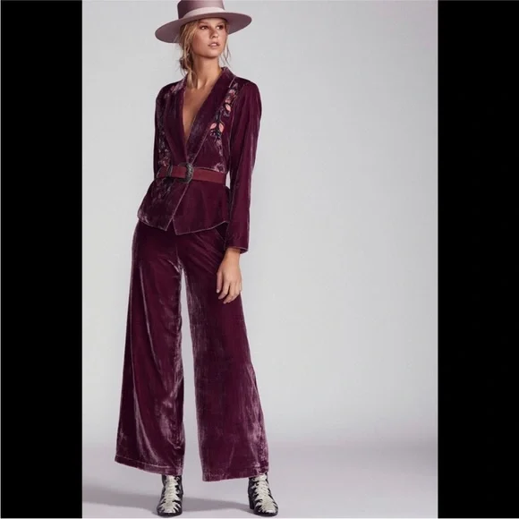 Free People Purple Velvet Blazer - Picture 2 of 12